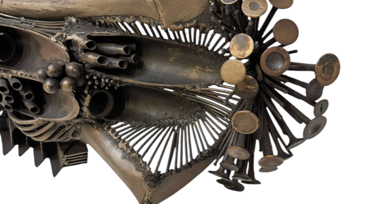 Brutalist Patinated Metal Abstract Sculpture by Frans de Boer Lichtveld, 1964